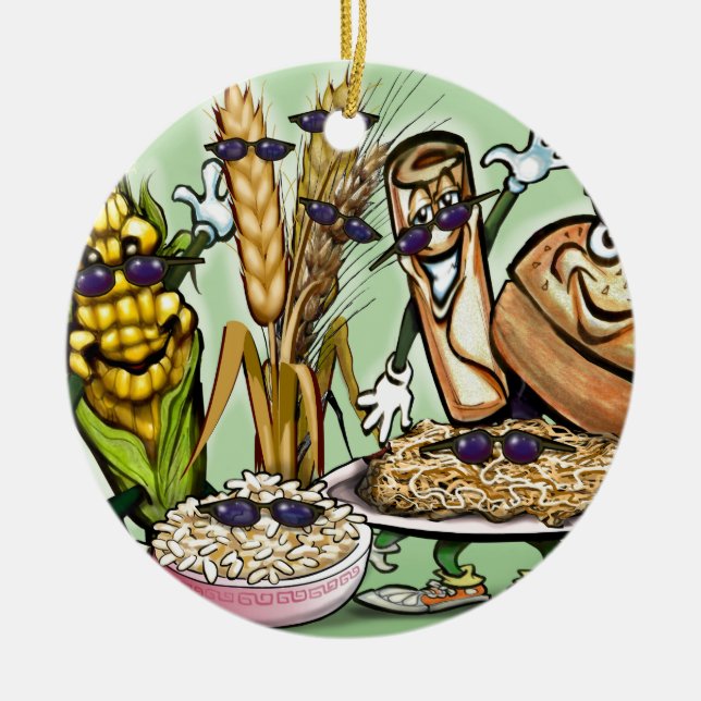 Bread Grain Food Group Ceramic Tree Decoration (Front)