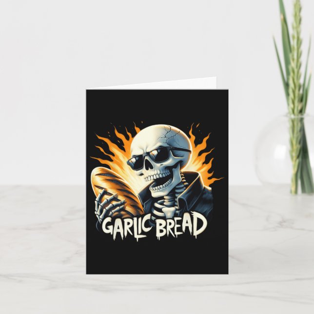 Bread Halloween Skeleton Bakery Baker Bread Lover  Card (Front)
