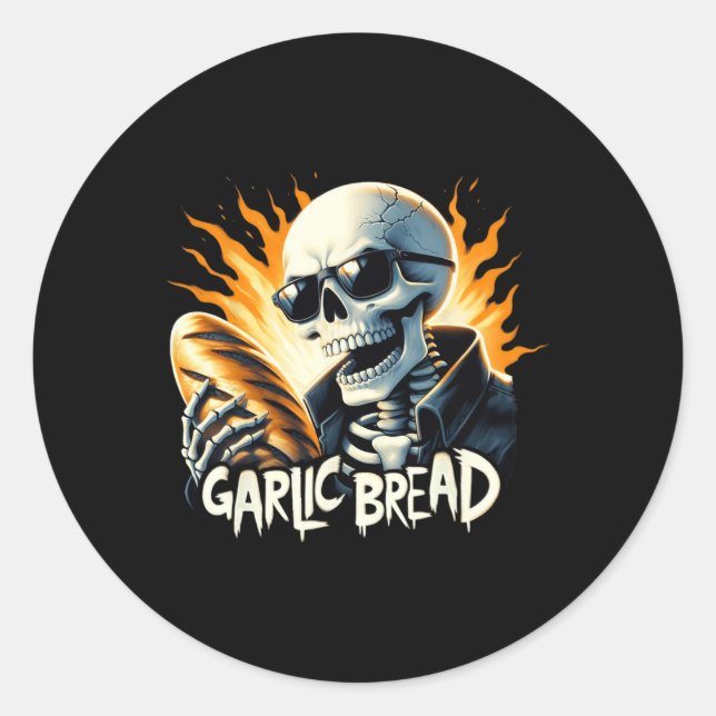Bread Halloween Skeleton Bakery Baker Bread Lover  Classic Round Sticker (Front)