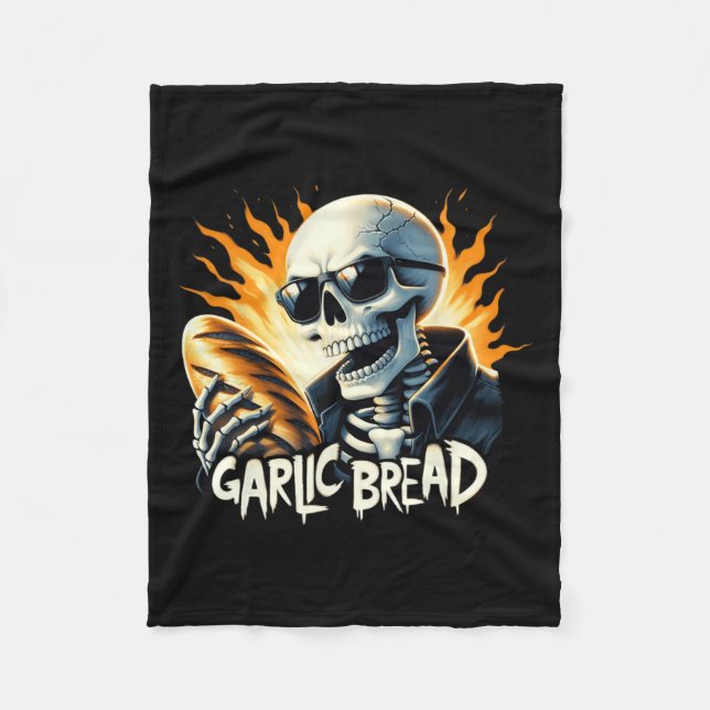 Bread Halloween Skeleton Bakery Baker Bread Lover  Fleece Blanket (Front)