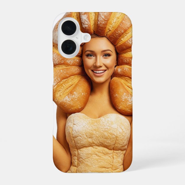 Bread Head High Fashion Loaf Model iPhone 16 Case (Back)
