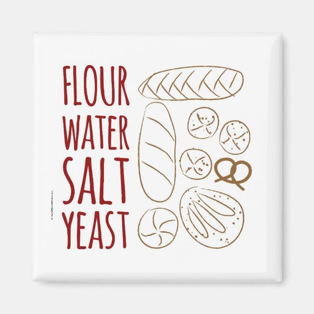 Bread Ingredients Baking Magnet (Front)