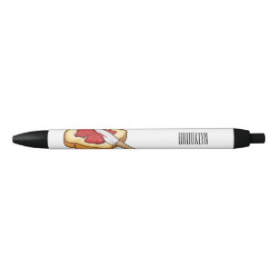 Bread & jam cartoon illustration  black ink pen