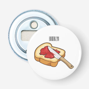 Bread & jam cartoon illustration bottle opener