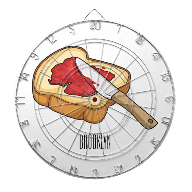 Bread & jam cartoon illustration  dartboard (Front)