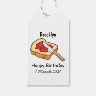 Bread & jam cartoon illustration gift tags