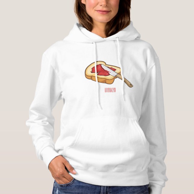 Bread & jam cartoon illustration  hoodie (Front)