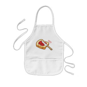 Bread & jam cartoon illustration   kids apron
