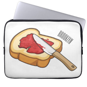 Bread & jam cartoon illustration laptop sleeve