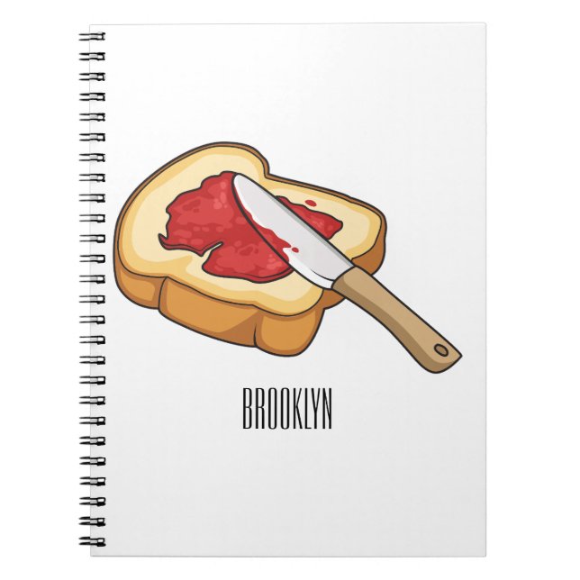 Bread & jam cartoon illustration notebook (Front)