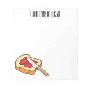 Bread & jam cartoon illustration notepad