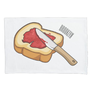 Bread & jam cartoon illustration  pillowcase