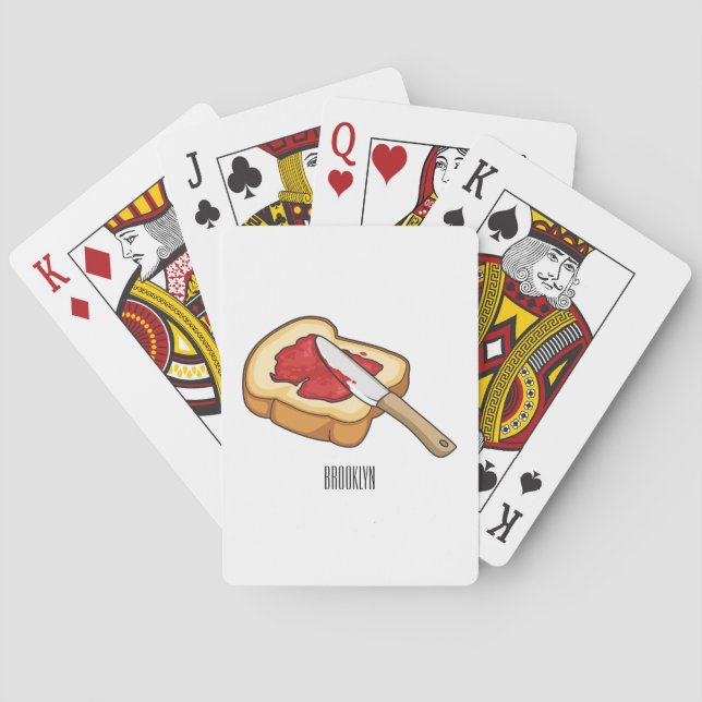 Bread & jam cartoon illustration  playing cards (Back)