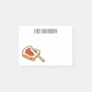 Bread & jam cartoon illustration post-it notes