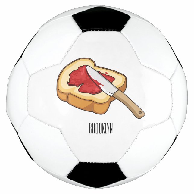 Bread & jam cartoon illustration  soccer ball (Front)