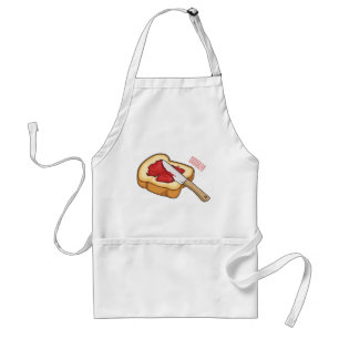 Bread & jam cartoon illustration standard apron