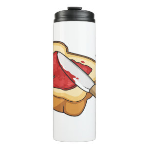 Bread & jam cartoon illustration thermal tumbler