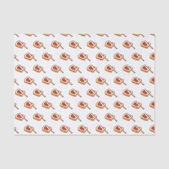 Bread & jam cartoon illustration tissue paper (Front)