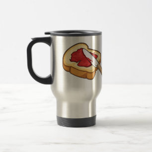 Bread & jam cartoon illustration travel mug