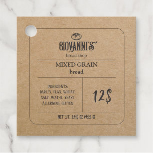 Bread Label Brown Kraft Paper Bakery