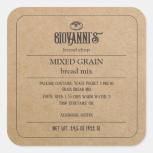 Bread Label Brown Kraft Paper Bakery
