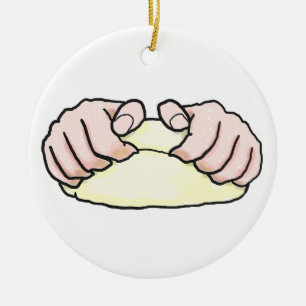 Bread Making Hands Ceramic Tree Decoration