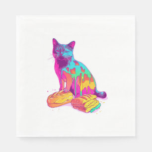 Bread Meowphosis – Glitchy Funny Cat Meme Napkin