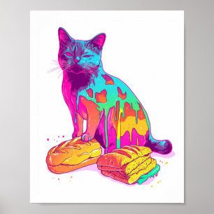 Bread Meowphosis � Glitchy Funny Cat Meme Poster