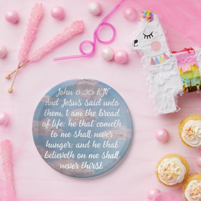 bread of life scripture paper plate (Party)