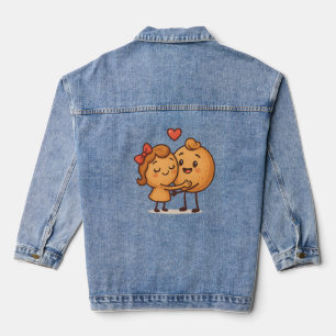 Bread of Love – Cute & Unique Cartoon Design Denim Jacket