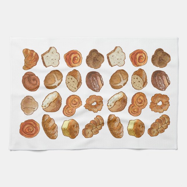 Bread Pattern Kitchen Towel 16" x 24" (Horizontal)
