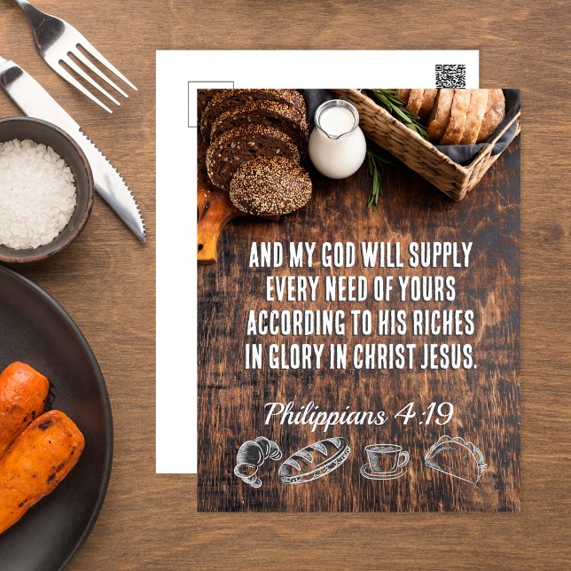 Bread | Philippians 4:19 Bible Verse, Scripture Postcard (Creator Uploaded)