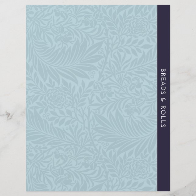 Bread | Recipe Divider | Vintage Blue Floral (Front)