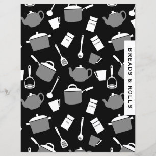 Bread & Roll Recipe Divider Black White Kitchen