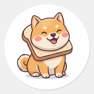 Bread Shiba Classic Round Sticker