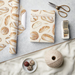 Bread Tan Brown Cream Food Wrapping Paper