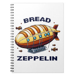 Bread Zeppelin - Whimsical 8-Bit Airship Art Notebook
