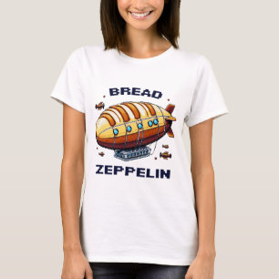 Bread Zeppelin - Whimsical 8-Bit Airship Art T-Shirt