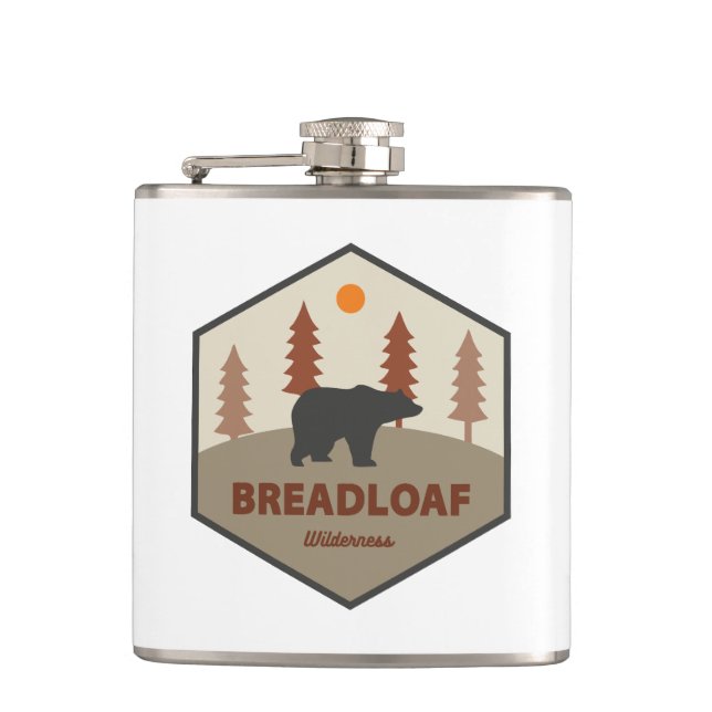 Breadloaf Wilderness Vermont Bear Hip Flask (Front)