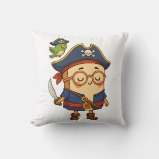 BreadTony the Pirate – Cute Food by MiniSnackWorld Cushion