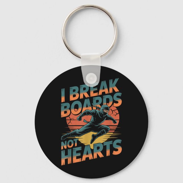 Break Boards Not Hearts Training Sparring Key Ring (Front)