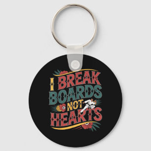 Break Boards Not Hearts Training Sparring Key Ring