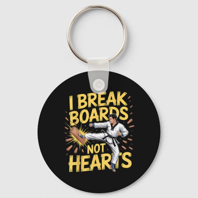 Break Boards Not Hearts Training Sparring Key Ring (Front)