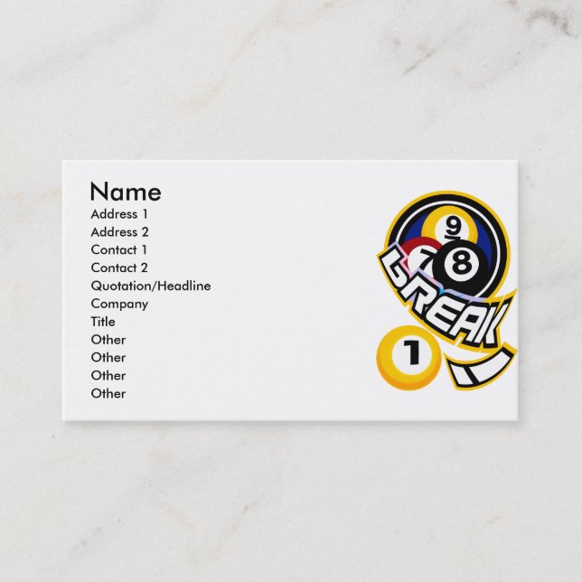 break! business card (Front)