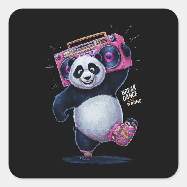 'BREAK DANCE' and 'GONE WRONG Square Sticker (Front)