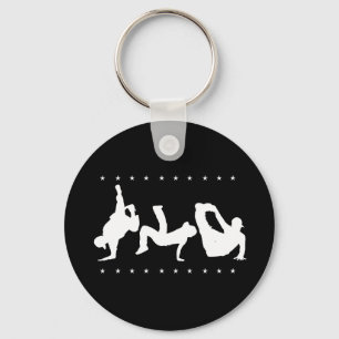 Break dance Black Key Ring