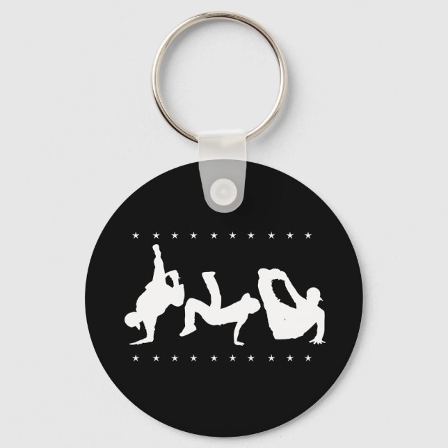 Break dance Black Key Ring (Front)