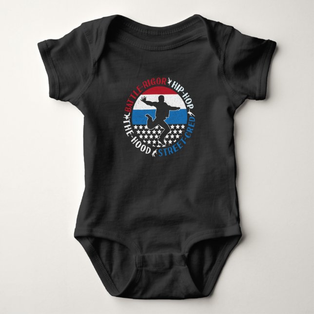 Break Dance Breakdancing Hip-Hop Boy Baby Bodysuit (Front)