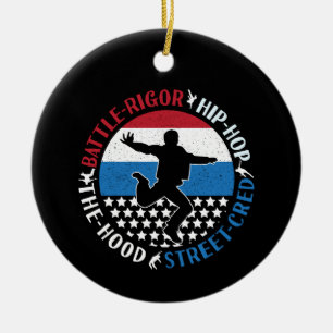 Break Dance Breakdancing Hip-Hop Boy Ceramic Tree Decoration