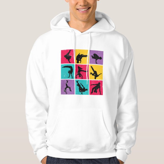 Break Dancing Retro Vintage Hip Hop43 Hoodie (Front)